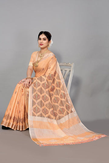 Ethnic Motifs Zari Woven Design Banarasi Saree